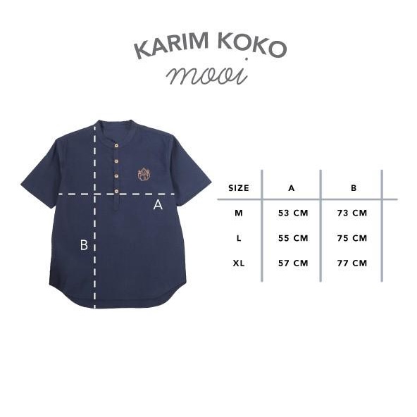 Ready Mooi Kemeja Koko Baju Koko Pria Karim Dusty Blue Berkualitas