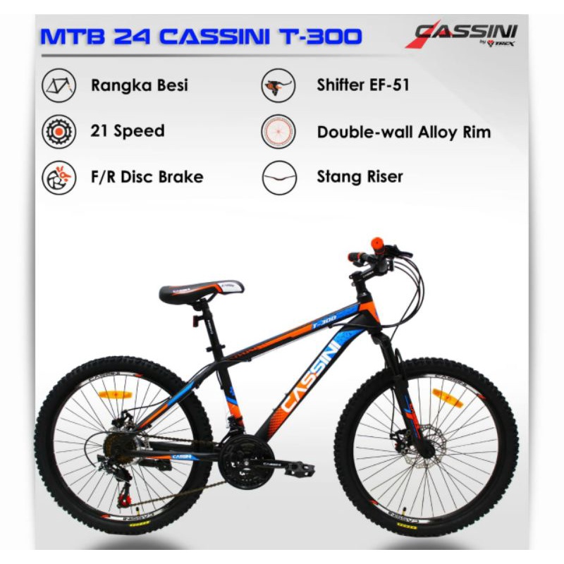 Sepeda MTB 24 inch Merk Cassini T-300