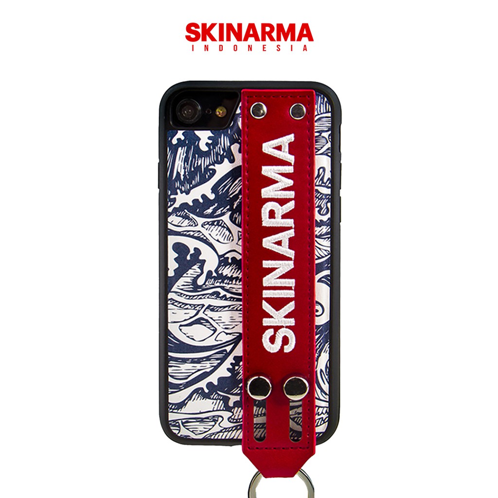 Skinarma Kozui Blue - Hypebeast Leather Strap Rubber Case / Casing Kulit iPhone 6+ / 7 plus / 8 plus