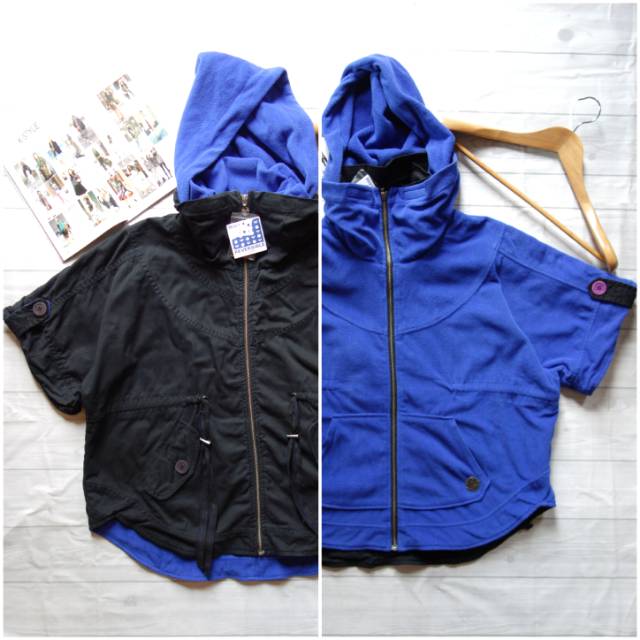 Roxy Reversible Batwing Oversized Jacket Jaket Longgar Original Preloved Second Bekas