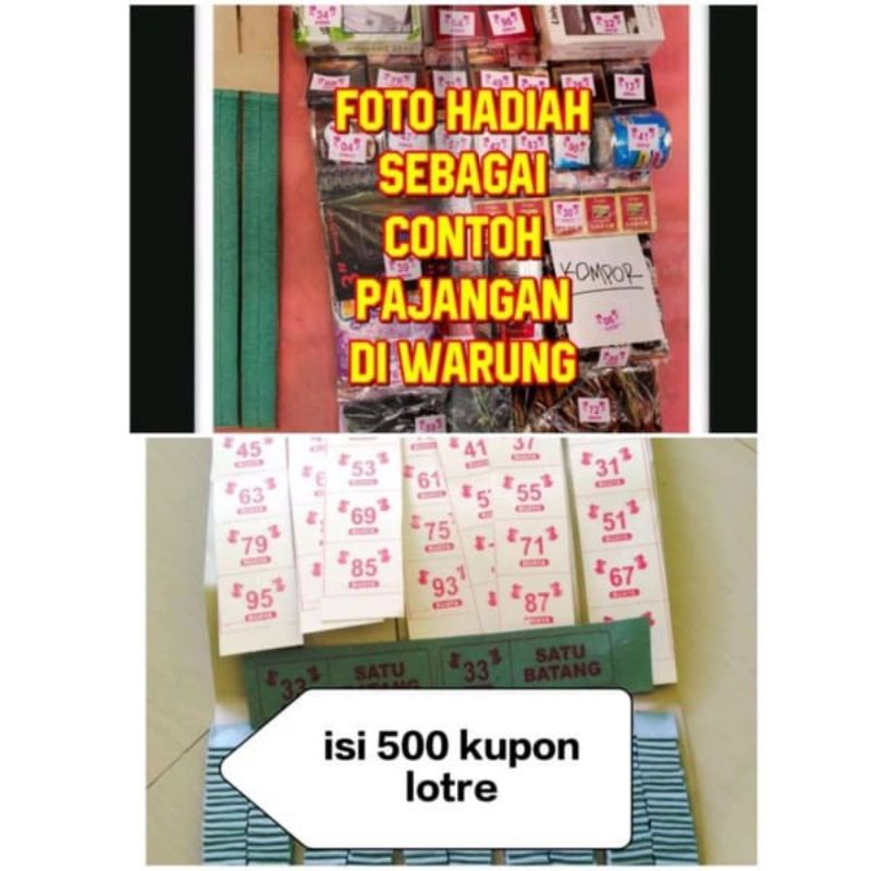 

mainan cabutan jadul kosongan isi 500 kupon