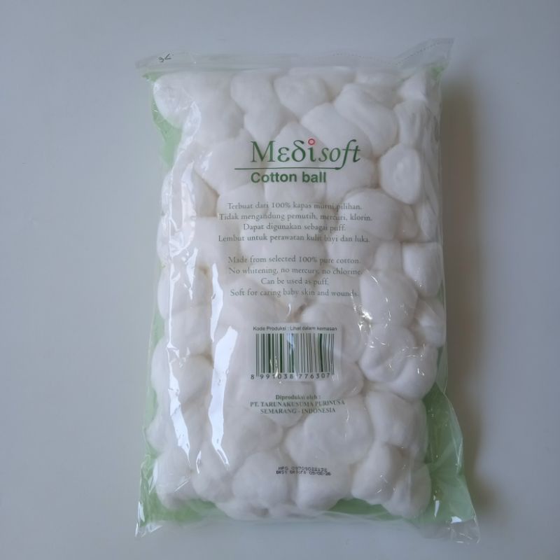 Medisoft Cotton Ball 120 gr 120gr / Kapas Bayi Bulat / Medisoft Hijau