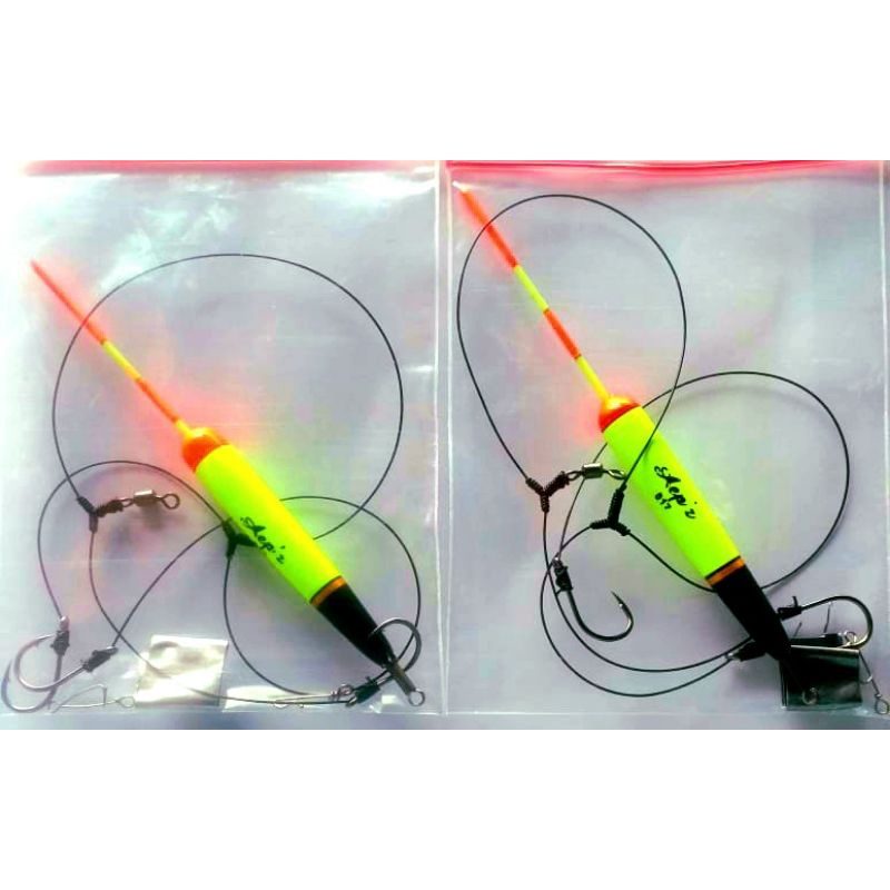 Rakitan pancing ikan bawal 3 cabang mata kail no 5