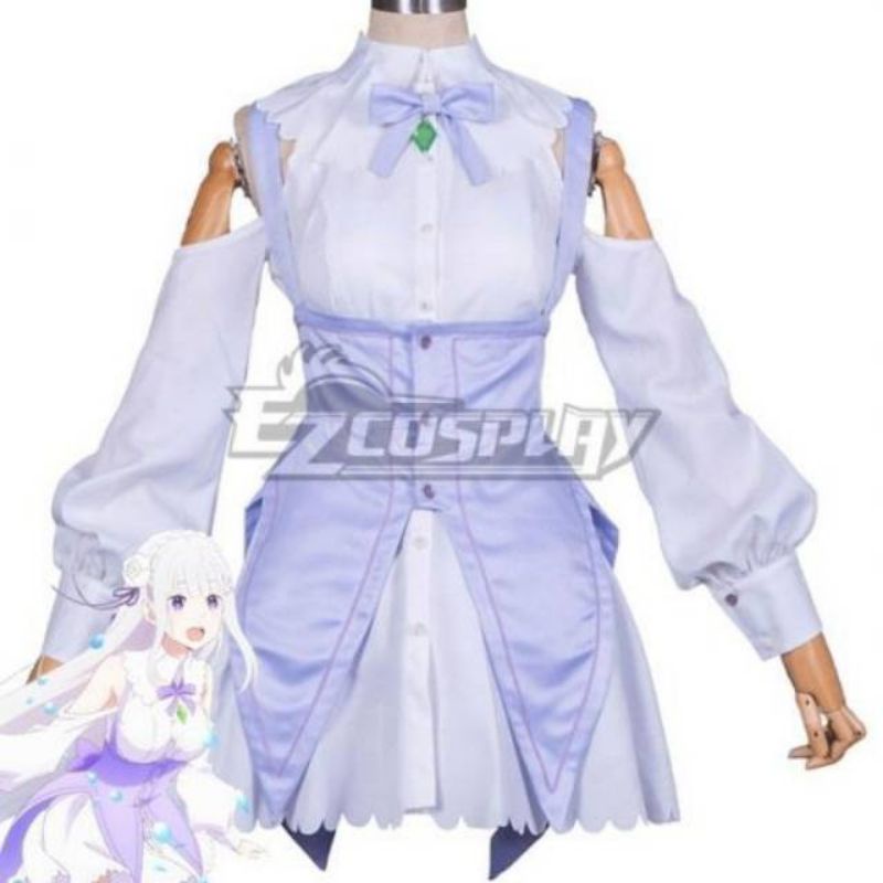 Zero Emilia Memory Snow ver Cosplay Costume Anime