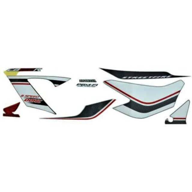 Stripe Set Sticker Stiker Striping CB150R CB 150R Lama Old 2012 - 2015 Black White Hitam Putih Asli