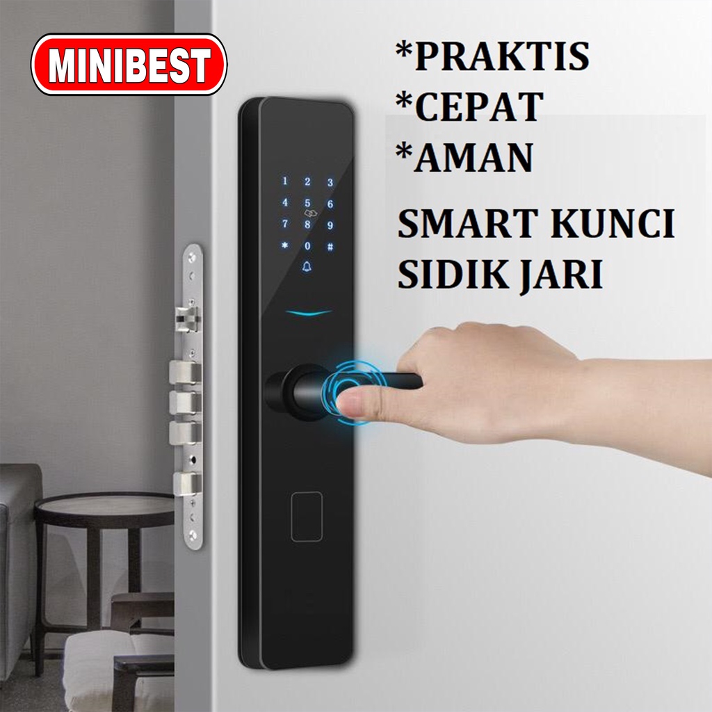 [MB] Handle kunci pintu elektronik Smart Door Lock Cerdas Sandi Sidik Jari