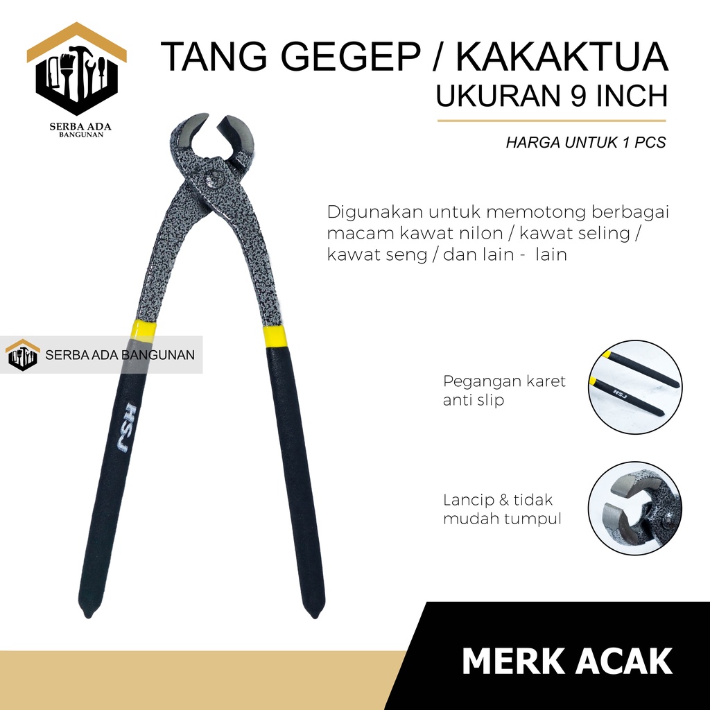 Tang Gegep / Tang Potong Kakatua / Kakatua / Tang Potong Kawat 9 inch Camel