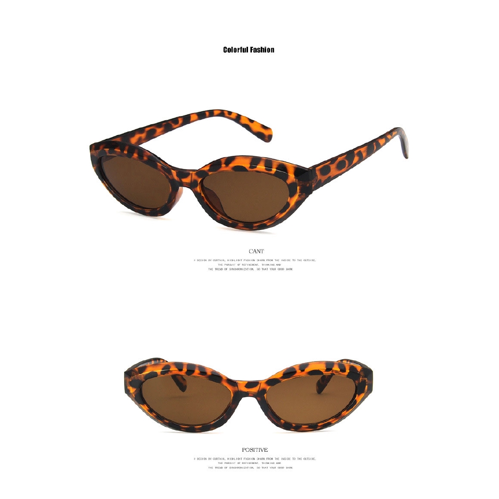 (YUZHU) INS Klasik Retro Style Cat Eye Sunglasses Wanita Western Vintage Kacamata Bingkai Kecil