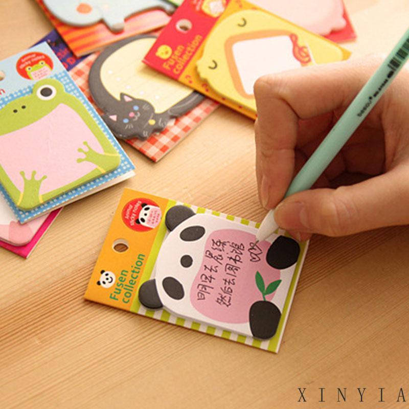 Xia.id 20 Lembar Sticky Note / Memo Pad Motif Hewan Kawaii Untuk Pelajar / Kantor