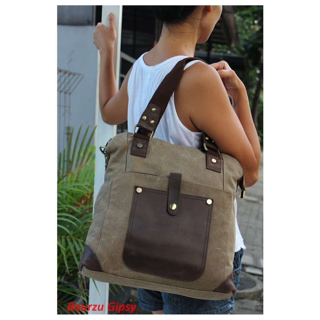 BOURZU GIPSY Original Tas Selempang Laptop Multifungsi Bag Wanita - Hitam