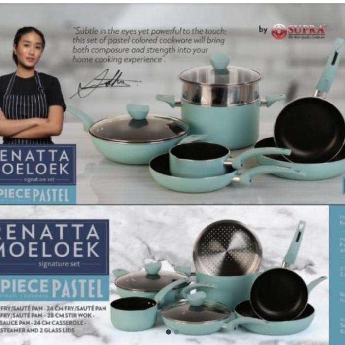 

Art / Supra Cheff Renata Moeloek Set 9 Pcs Cookwaret Warna Pastel