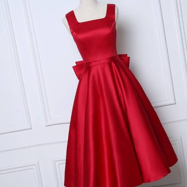Gaun prom pesta gaun malam evening dresses red mini dress
