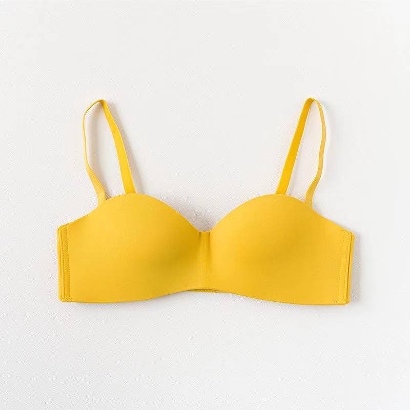 Bra Bralette Push Up Seamless Tanpa Kawat Warna Polos untuk Wanita bh-bra-52 kuning