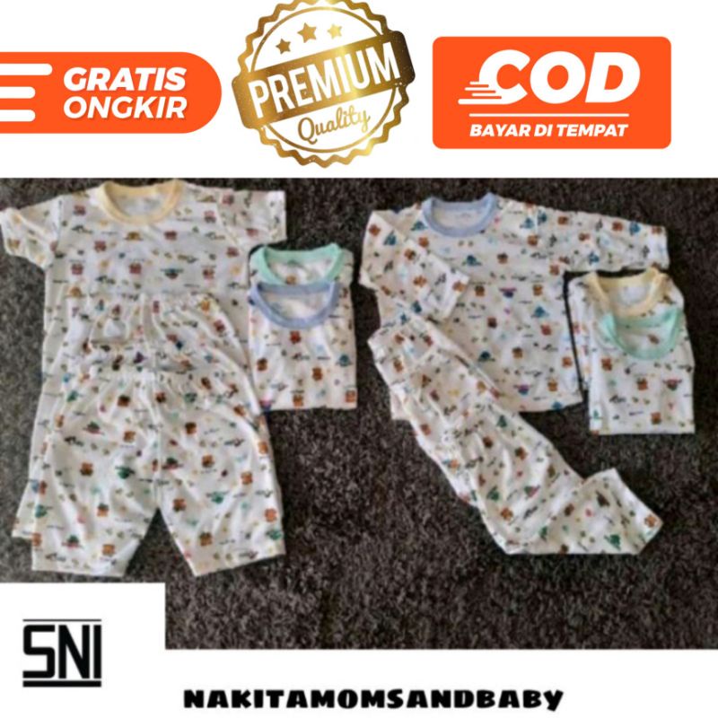 Paket Baju bayi motif 6-18bulan 6stel SNI