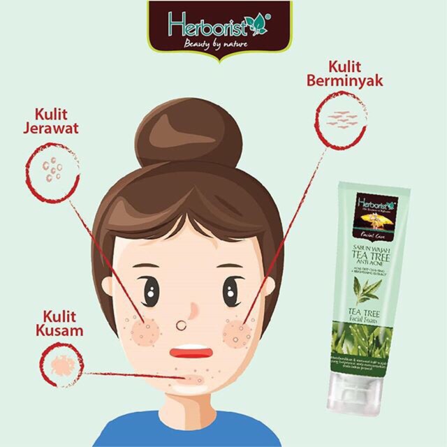 Herborist Sabun Wajah Anti Acne Tea Tree Facial Foam 80gr