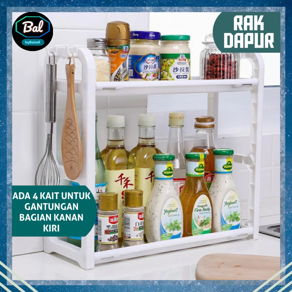 Rak Bumbu Dapur / Rak Tempat Bumbu Masak / Rak Susun Penyimpanan / Rak