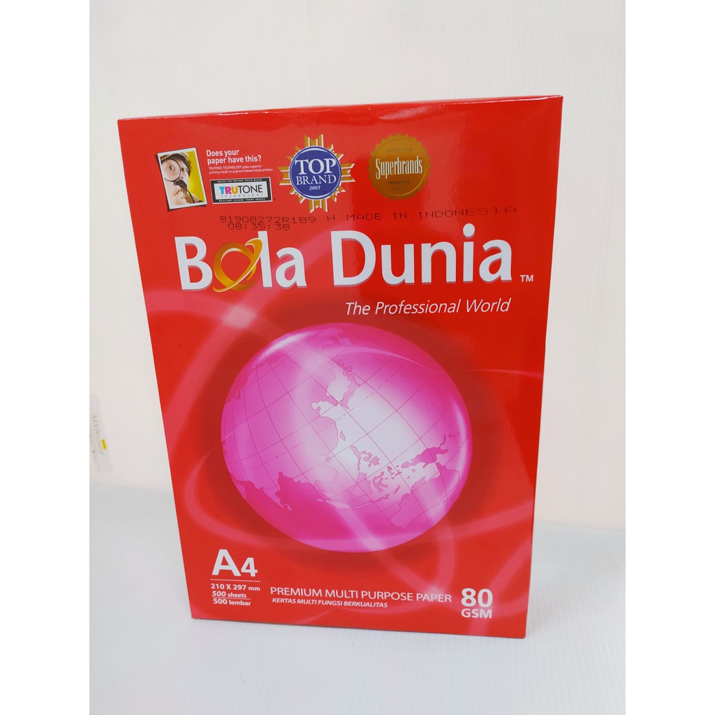 

Kertas HVS A4 80 Gram Bola Dunia