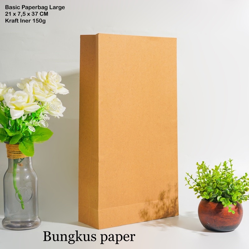 

bungkus paper -BASIC PAPERBAG LARGE (L) KRAFT LINER 159gr