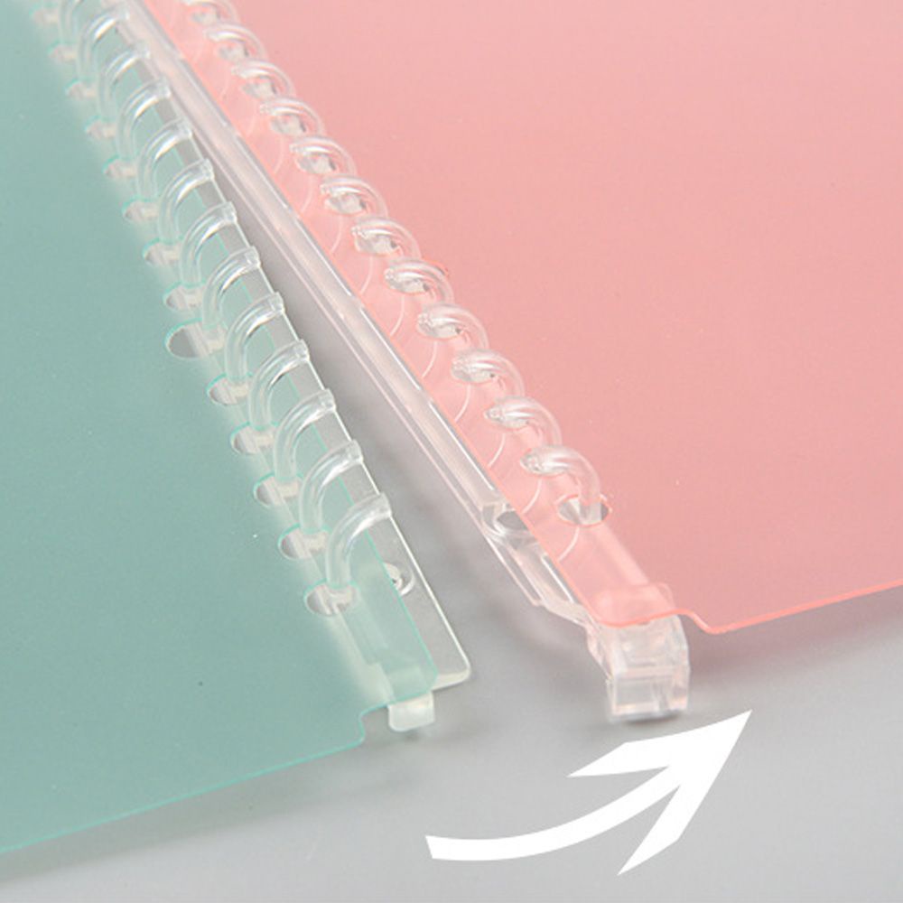 ROW A5/B5 Fashion Loose-leaf Cover Accessory Ring Binder Notebook Paging Separator New File Folder Refillable Plastic 20/26Hole Clear Notepad/Multicolor