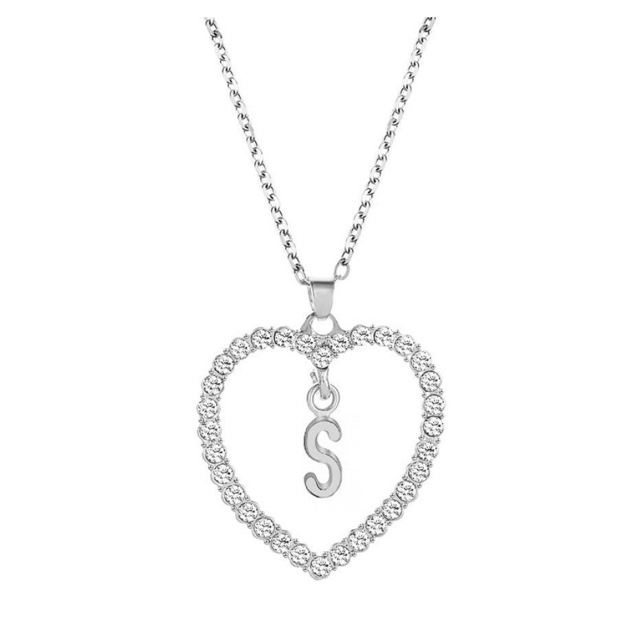 Grosir - K485 (N - Z) Kalung Huruf Love Besar Stainless / Fashion Style / Set Perhiasan Wanita