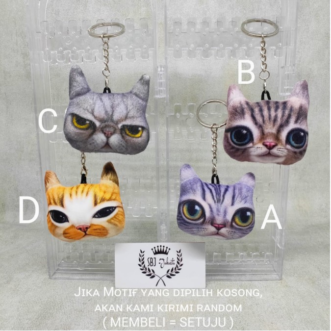 Gantungan kunci kucing / cat keychain /  motif Chubby Cat