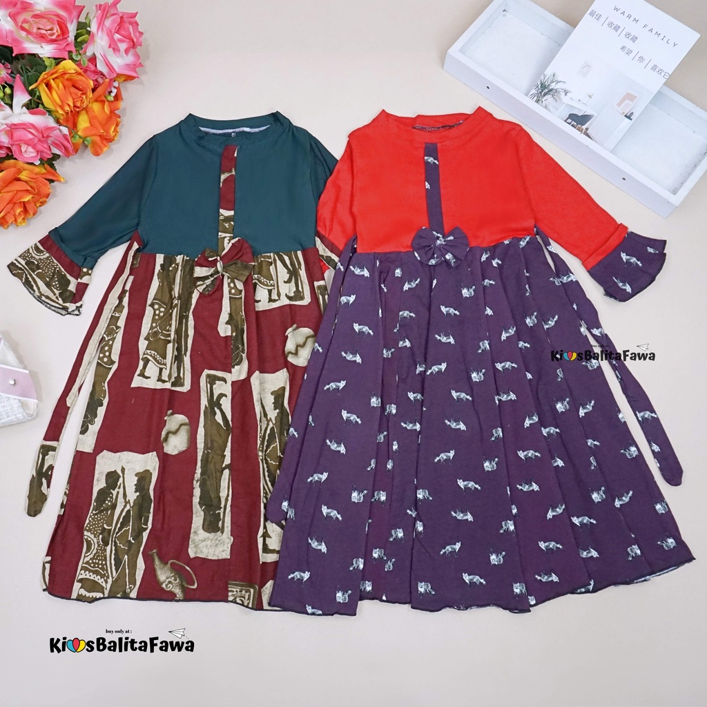 Gamis Farissa 4-6 Tahun / Dress Muslimah Ngaji Anak Perempuan Long Syar’i Baju Anak Muslim Panjang