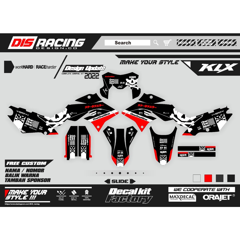 Decal KLX 150L /KLX BF /DTRACKER TERBARU 2022