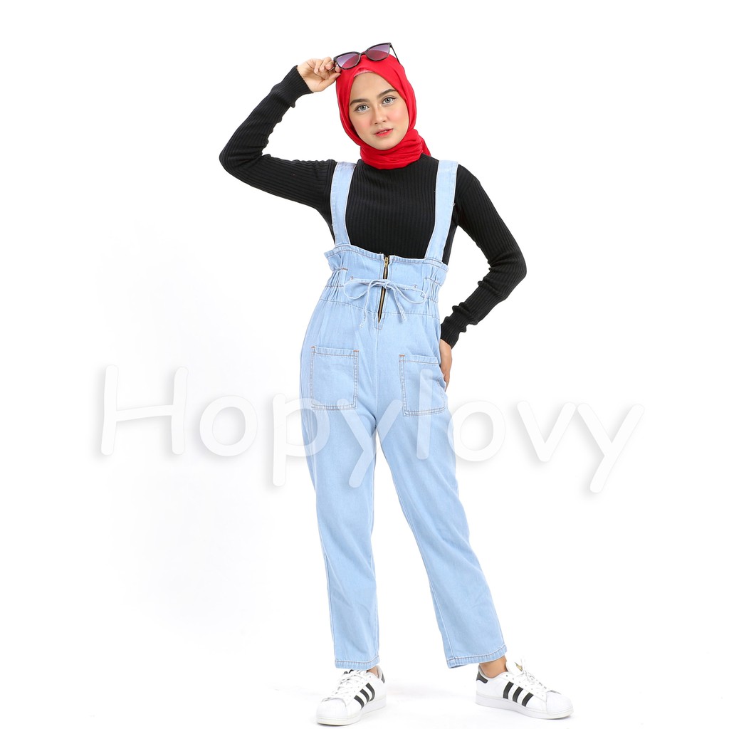 HOPYLOVY - Overall Jeans Wanita Navali