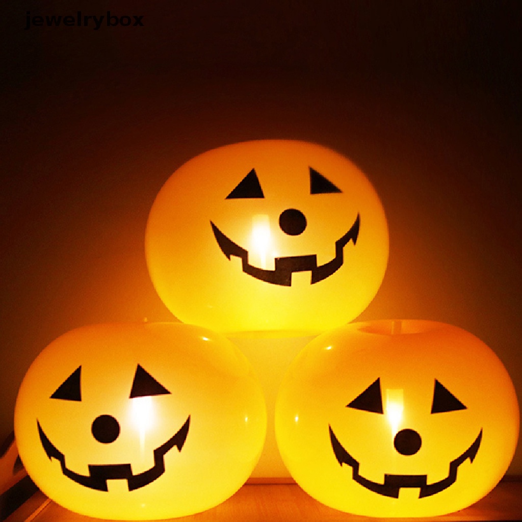 5 Pcs Balon Latex Bentuk Labu Dengan Lampu Led Untuk Dekorasi Pesta Halloween