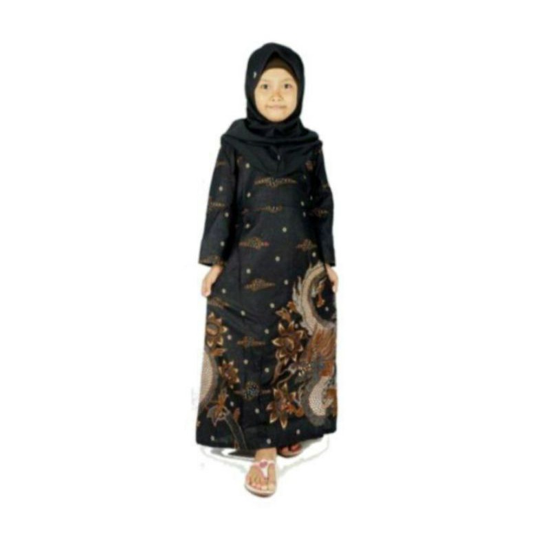 Sania Ruffle Batik Couple Keluarga Ori Jowi Dnt TERMURAH BISA DIPISAH / MOTIF NAGA BESAR SERAGAM BATIK-Gamis anak