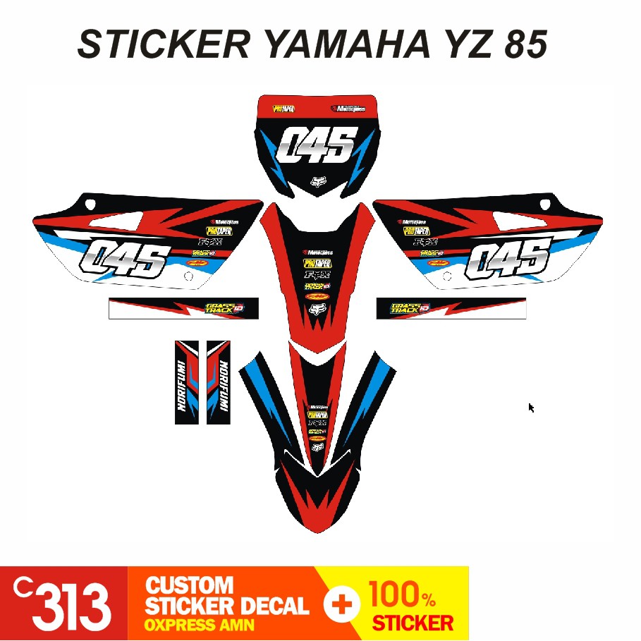 Stiker Decal YAMAHA YZ 85 YZ New YZ Modif Bebek Custom Sticker (25)