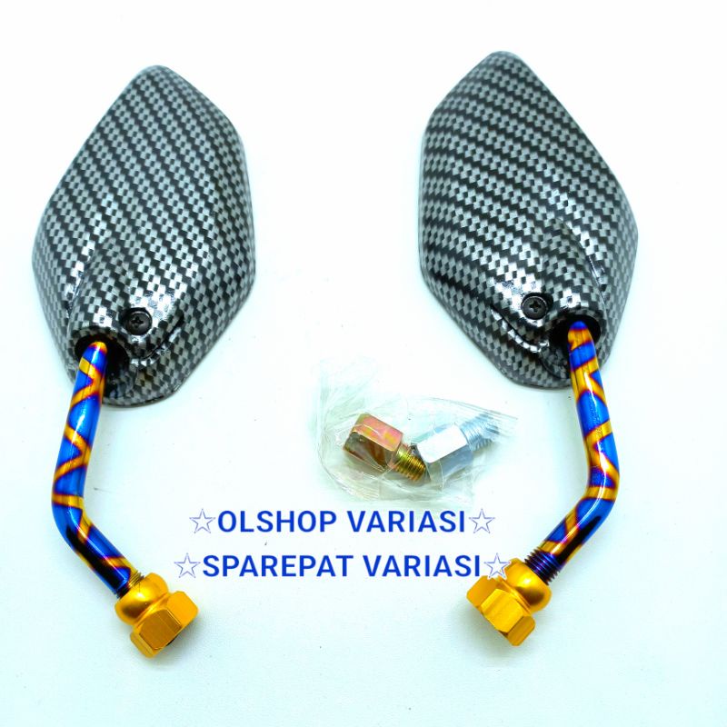 spion yamaha jupiter variasi carbon blue xx tangkai mini universal motor yamaha jupiter,Nmax,Aerox,V