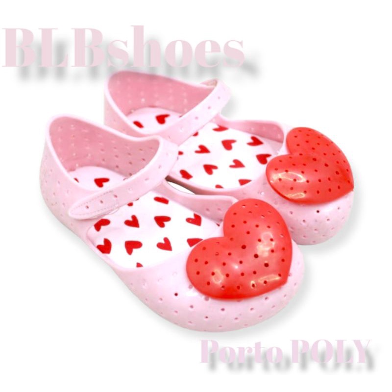 SEPATU SANDAL JELLY ANAK PEREMPUAN PORTO POLY SEPATU BALITA MOTIP LOVE CANTIK