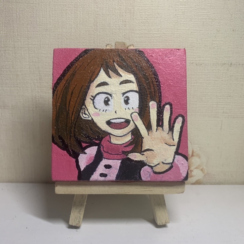 Uraraka Ochako (My Hero Academia) - Anime 10 x 10 cm Canvas Acrylic Painting - Lukisan Kanvas Anime