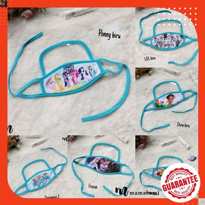 Masker Face Shield Anak Karakter LOL Frozen Doraemon Little Pony