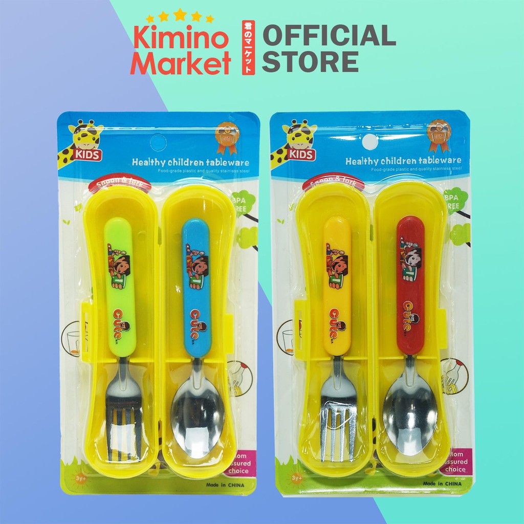Set Sendok Garpu 2 Pcs Travel Traveling Peralatan Makan Stainless Tableware