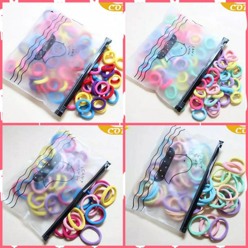 50 pcs / 100 pcs Ikat rambut import polos Korean style