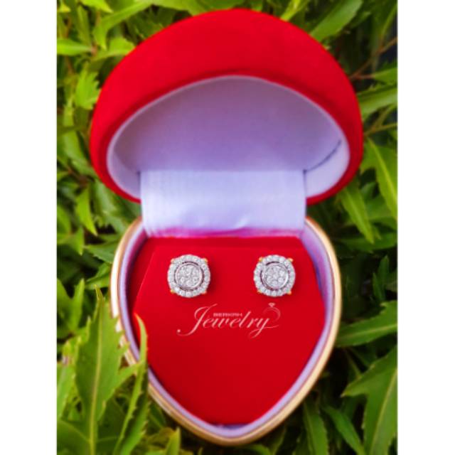 PROMO Anting Giwang Emas BERLIAN EROPA Natural Diamond 100% Asli Wanita Fashion Earing