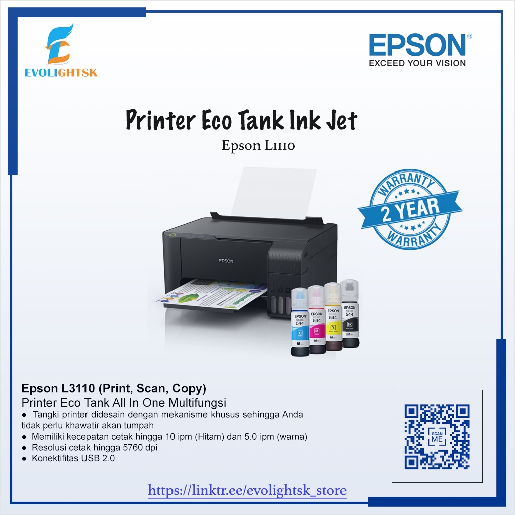 Printer L1110 Eco Tank Epson Printer Ink Jet / Printer Epson L1110