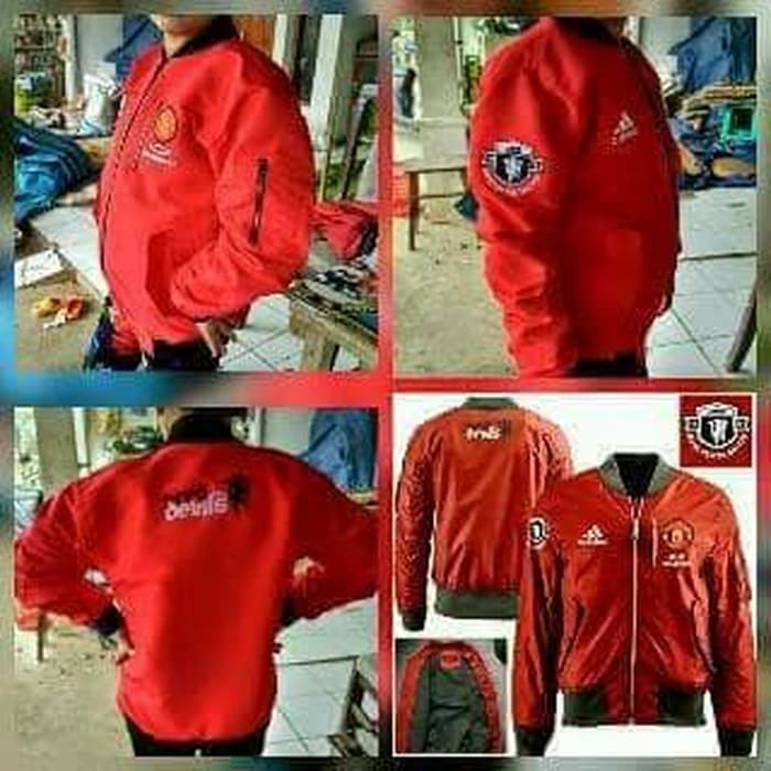 Promo Jaket Bomber Taslan Waterproof Manchester United  MU  Berkualitas
