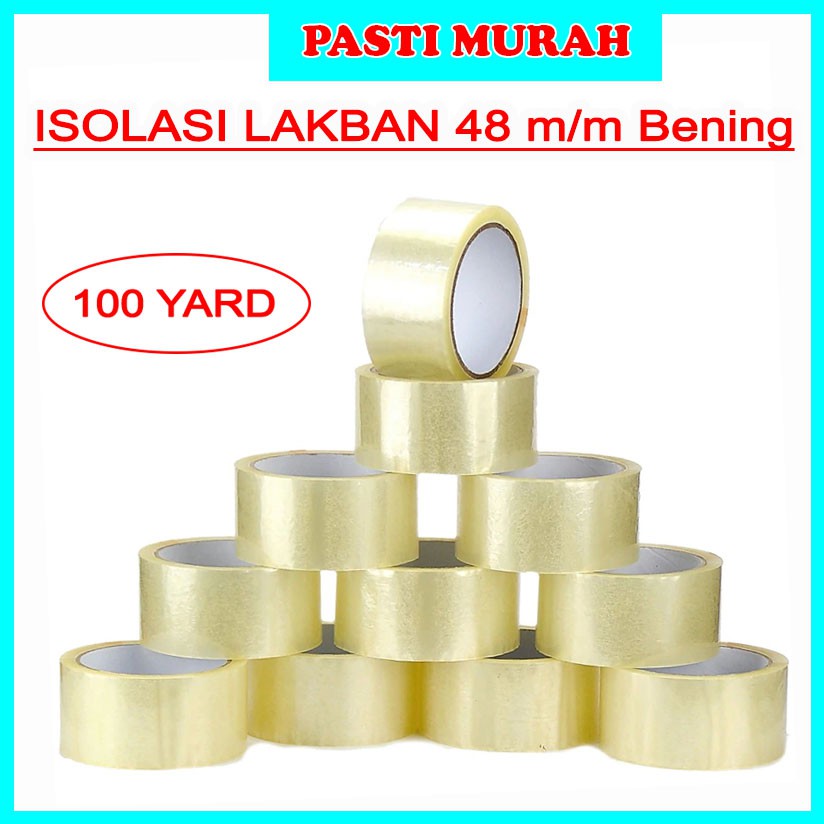 

ISOLASI LAKBAN 48 m/m Bening (100yard)