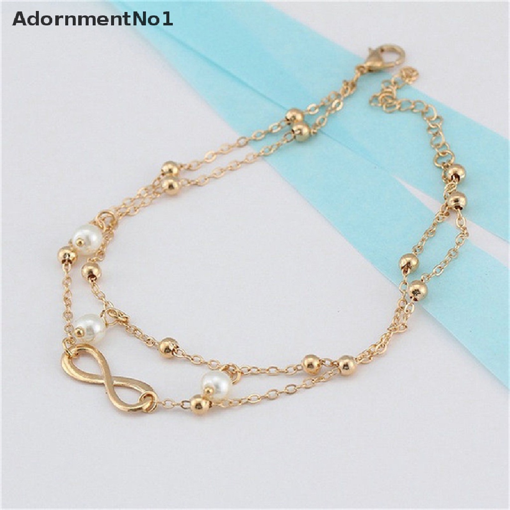 (AdornmentNo1) Gelang Kaki Rantai Ganda Sexy Untuk Wanita