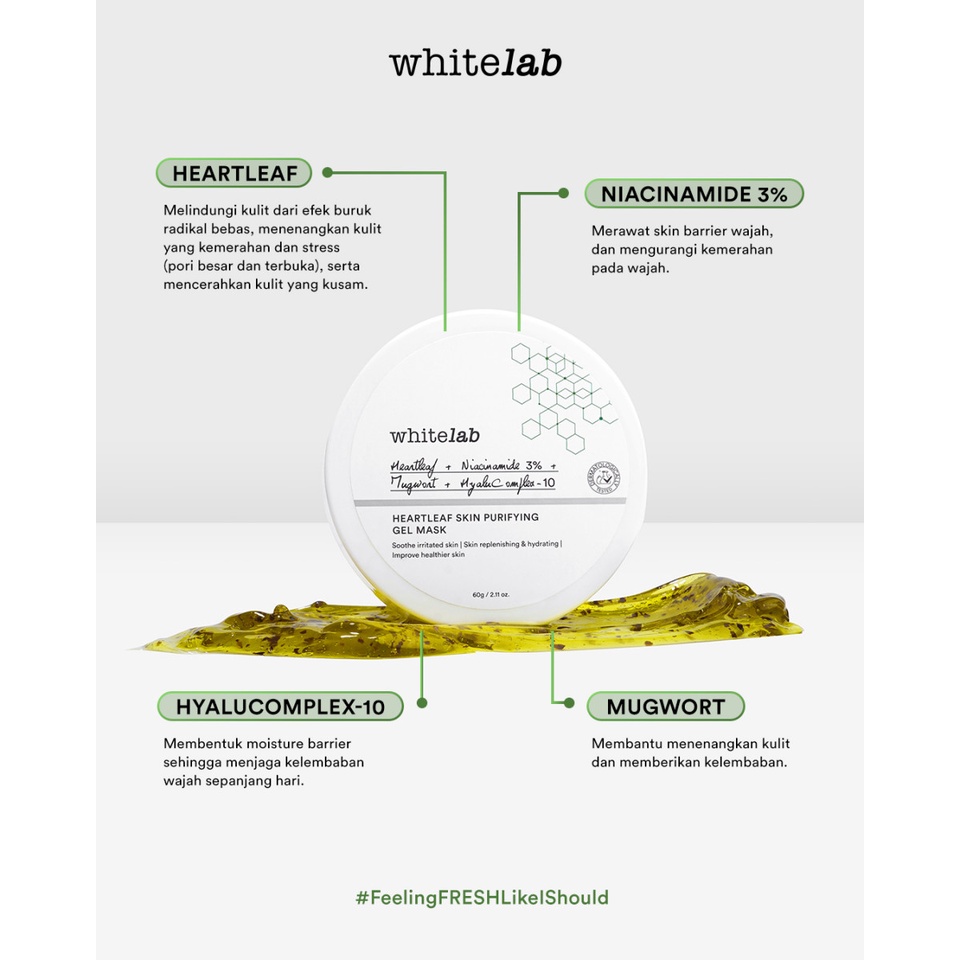 Whitelab Mask [Mugwort Pore Clarifying Mask | Heartleaf Skin Purifying Gel Mask | Bamboo Charcoal Brightening Gel Mask]