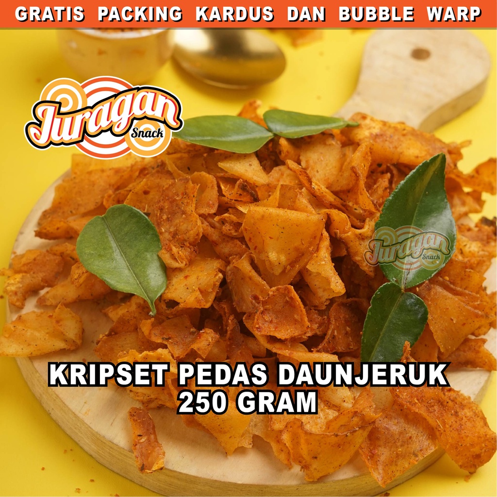 Jual Keripik Singkong Kripset Pedas Daun Jeruk 250 Gram Snack Kiloan