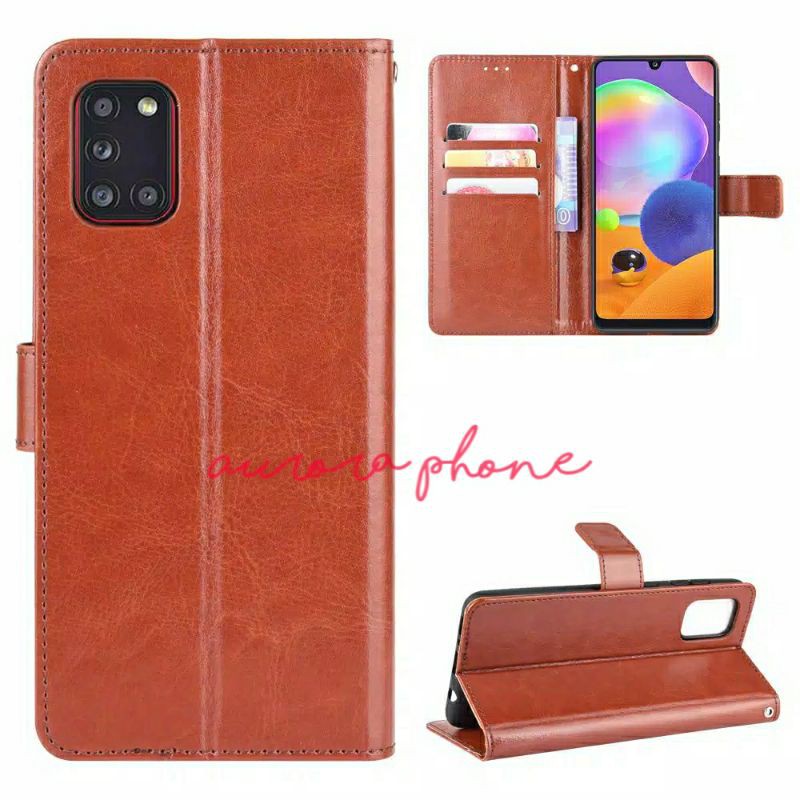 Flip Cover Samsung Galaxy A31 Wallet Leather Case Casing Kulit Dompet