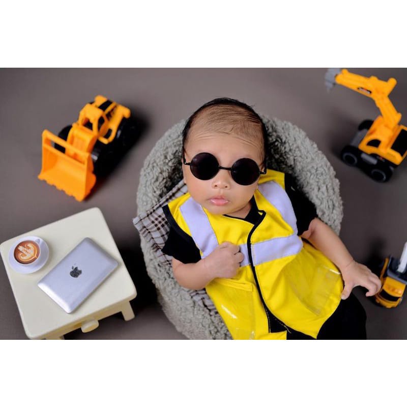Vest Kontraktor kostum anak laki laki rompi kontraktor kostum anak rompi proyek Kostum foto anak