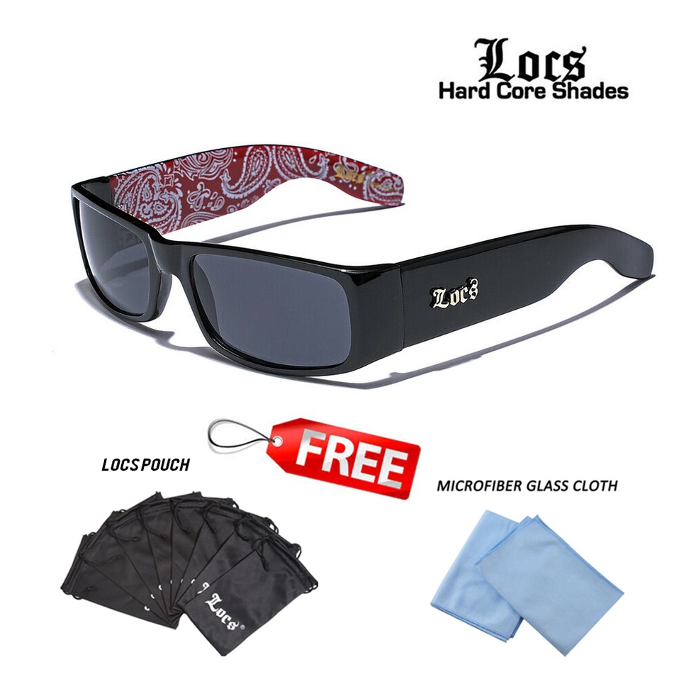 LOCS 9006 CHOLO RED BANDANA STYLES KACAMATA RAPPER HIPHOP