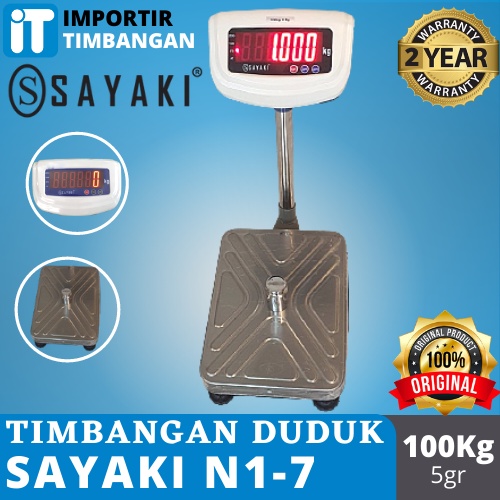 Timbangan Duduk Digital Sayaki N1-7 75 kg 100 kg Lantai Barang Industri Paket Ekspedisi Beras Tepung