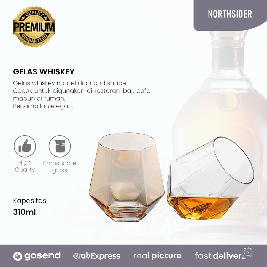 GELAS MINUM KACA CRYSTAL DIAMOND SHAPE | KOPI WINE WHISKEY