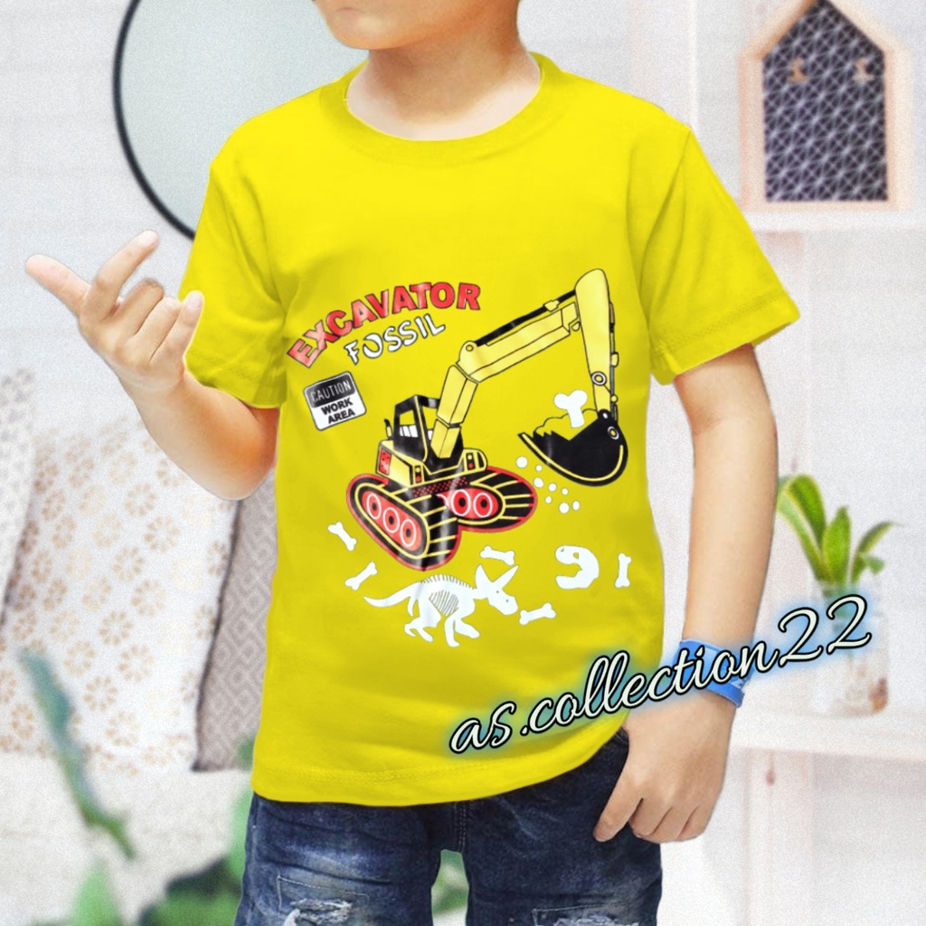 #EXCAVATOR/KAOS ANAK LAKI LAKI MOTIF EXCAVATOR// USIA 1-12 TAHUN